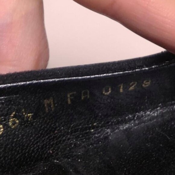 Louis Vuitton Black Suede Ballerina Uniform Flats with Logo Sz EU 36.5 - Picture 4 of 6